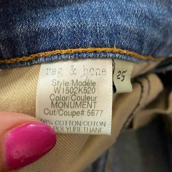 𝅺RAG & Bone Monument Wash Denim Skinny Jeans 25 - Picture 7 of 9